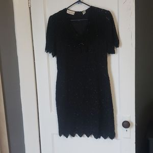 Silk beaded cocktail dress